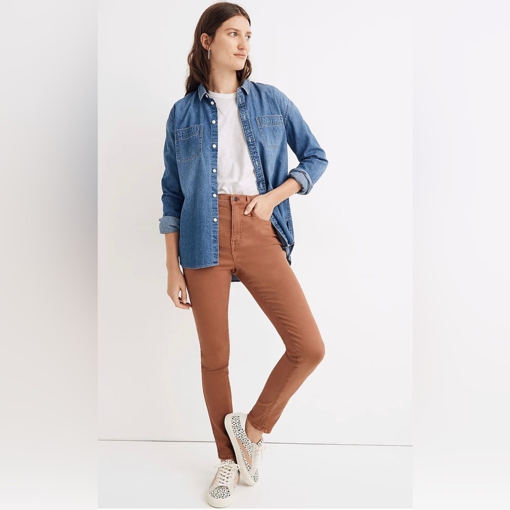 Madewell 10" High-Rise Skinny Jeans Garment-Dyed TENCEL  Denim Edition size 27